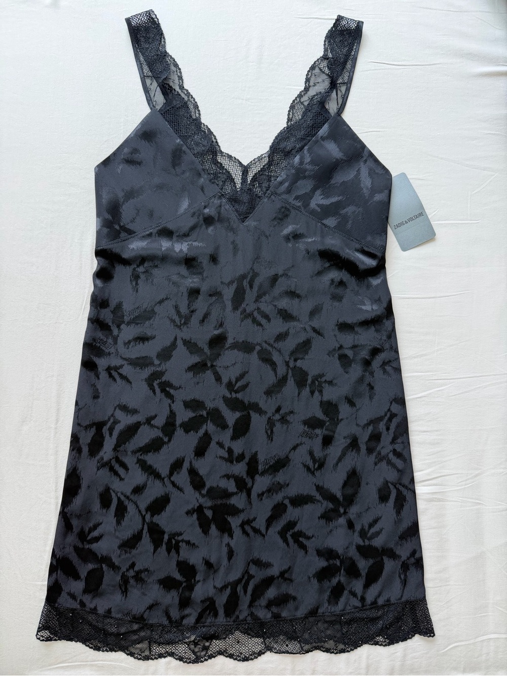 Zadig & Voltaire Renelle Jac Ikat Strass 100% Silk Lace Dress XS NWT - Picture 5 of 16